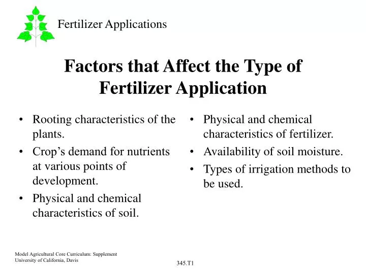 factors that affect the type of fertilizer application