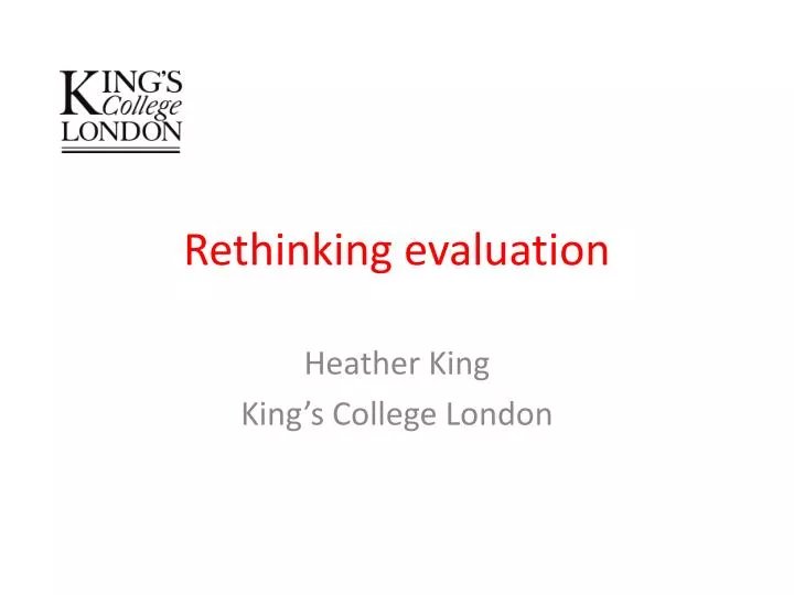 rethinking evaluation