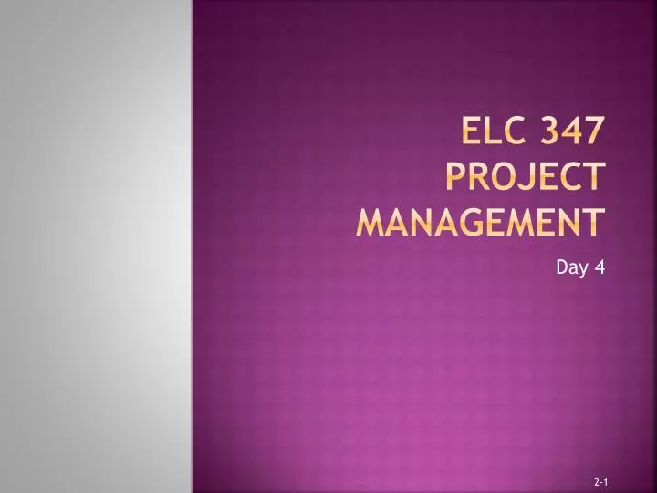 elc 347 project management