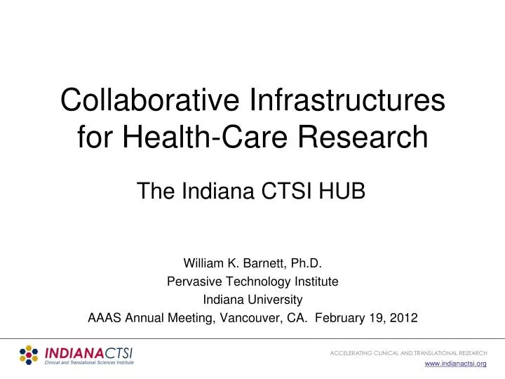 collaborative infrastructures for health care research