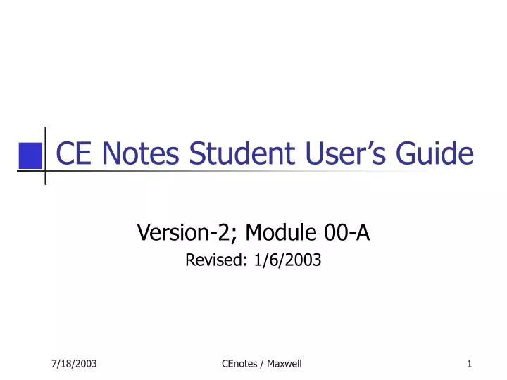 ce notes student user s guide