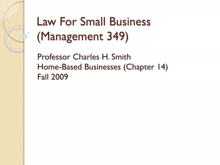 law for small business management 349