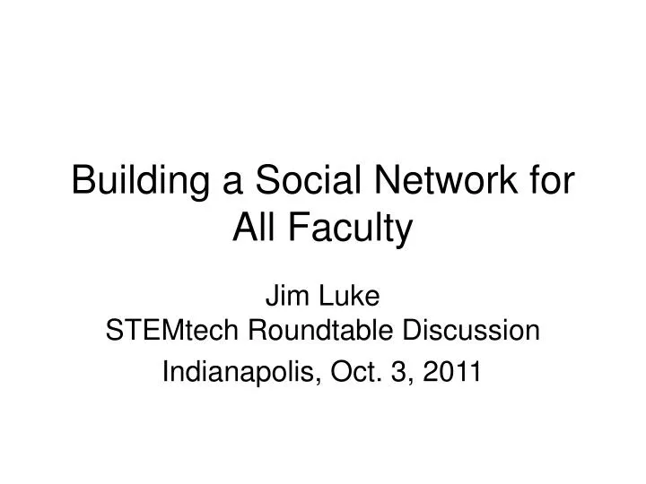 building a social network for all faculty