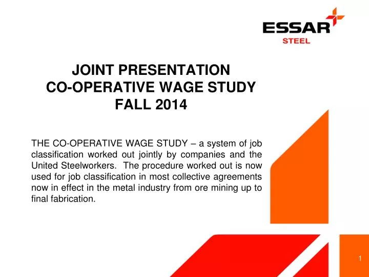 joint presentation co operative wage study fall 2014