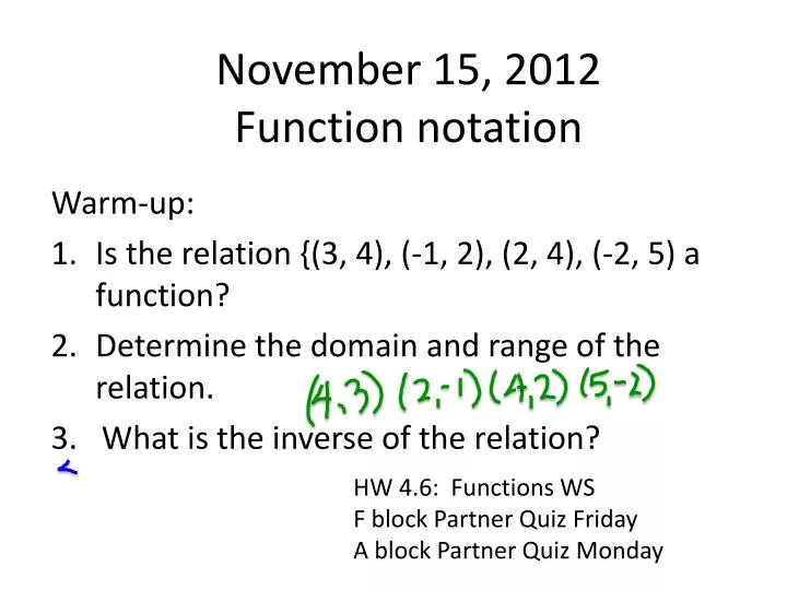 november 15 2012 function notation