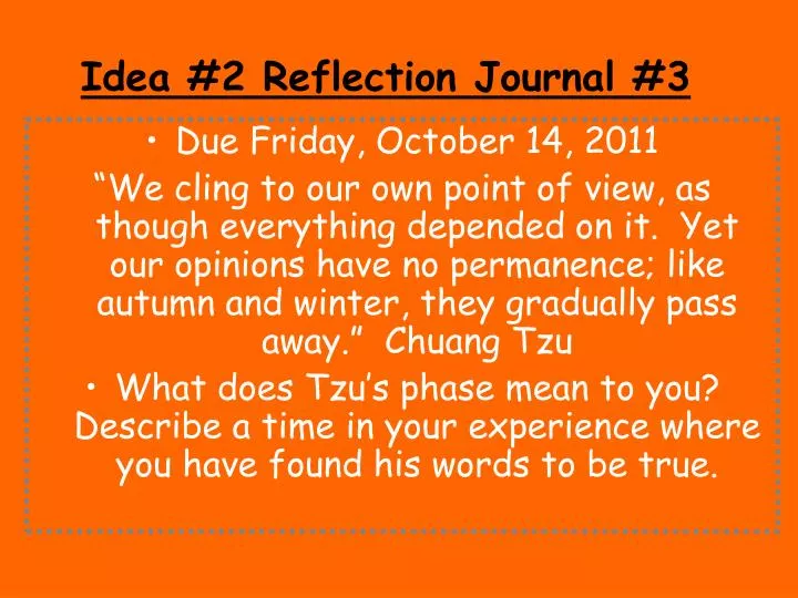 idea 2 reflection journal 3