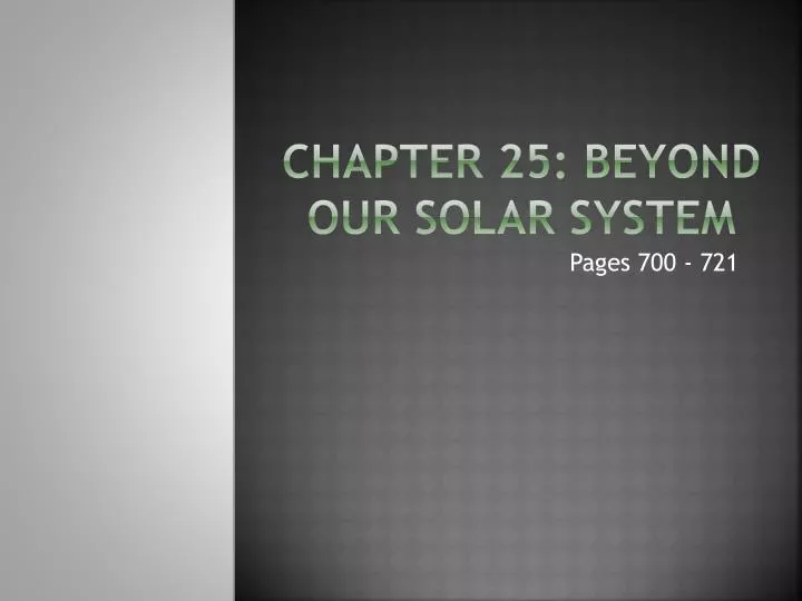 chapter 25 beyond our solar system