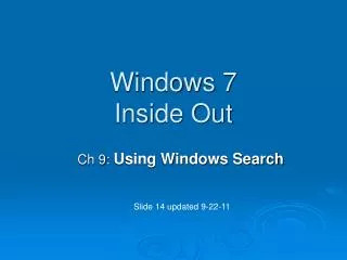 Windows 7 Inside Out
