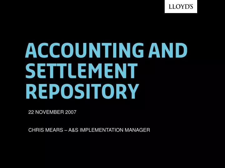 accounting and settlement repository