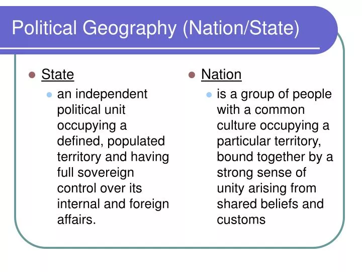 political geography nation state