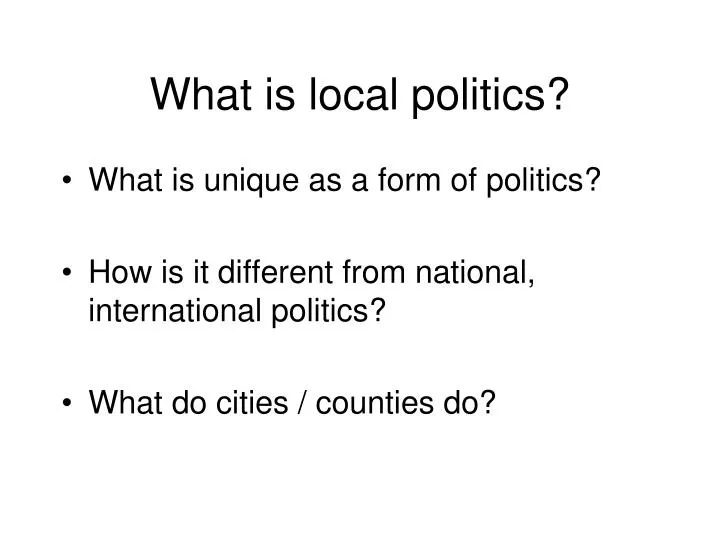 what is local politics
