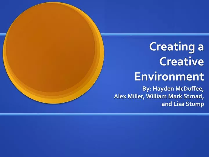 creating a creative environment