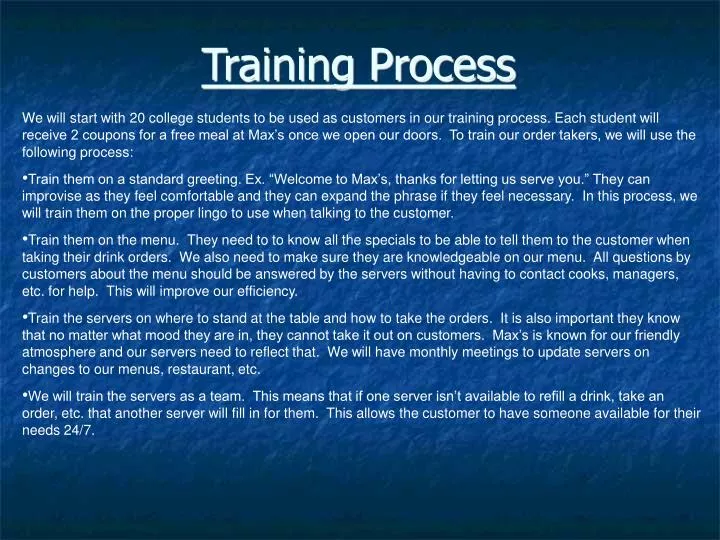 training process