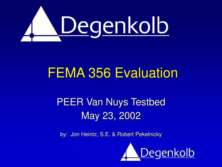 peer van nuys testbed may 23 2002 by jon heintz s e robert pekelnicky