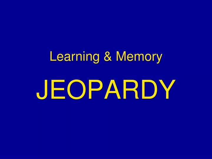 learning memory