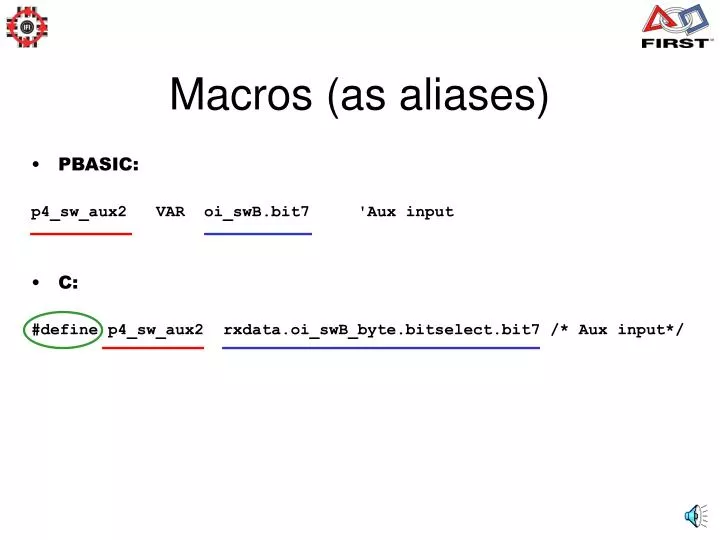 macros as aliases
