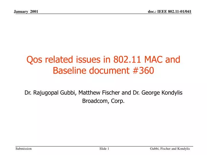 qos related issues in 802 11 mac and baseline document 360