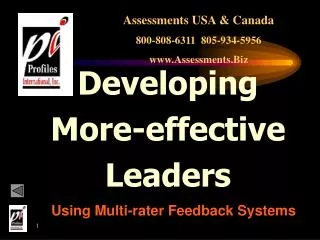 Developing More-effective Leaders