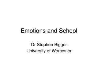 Emotions and School