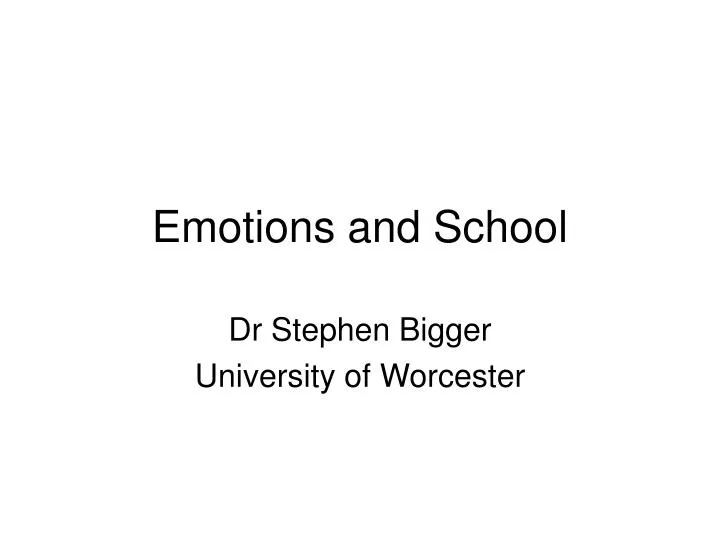 emotions and school