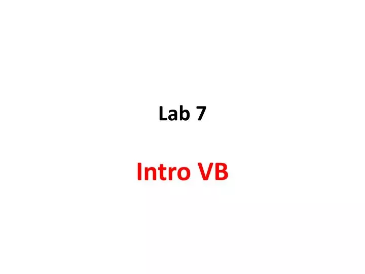 lab 7