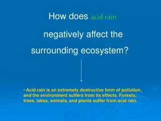 How does acid rain negatively affect the surrounding ecosystem?