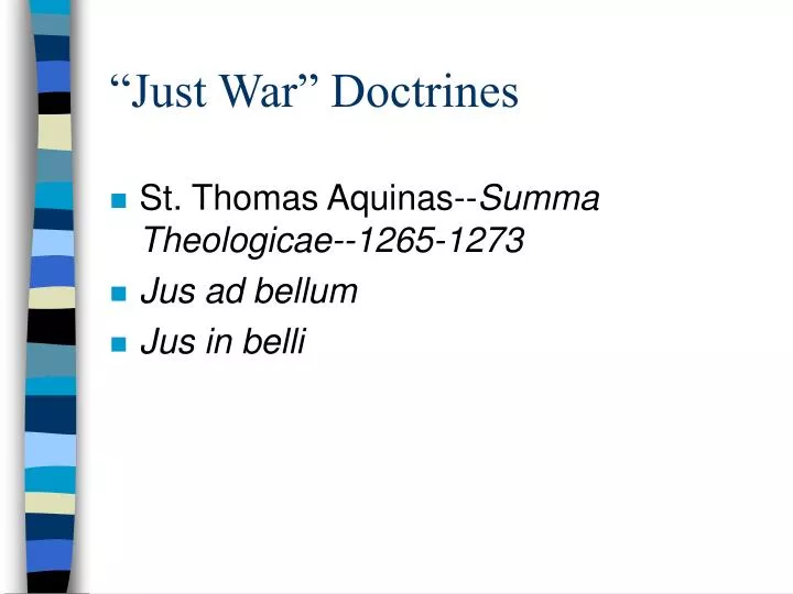 just war doctrines