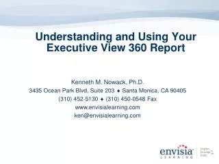 Understanding and Using Your Executive View 360 Report