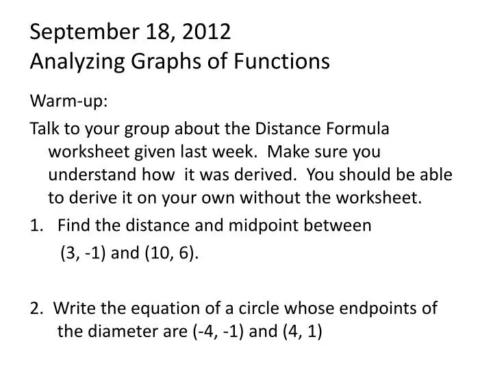september 18 2012 analyzing graphs of functions
