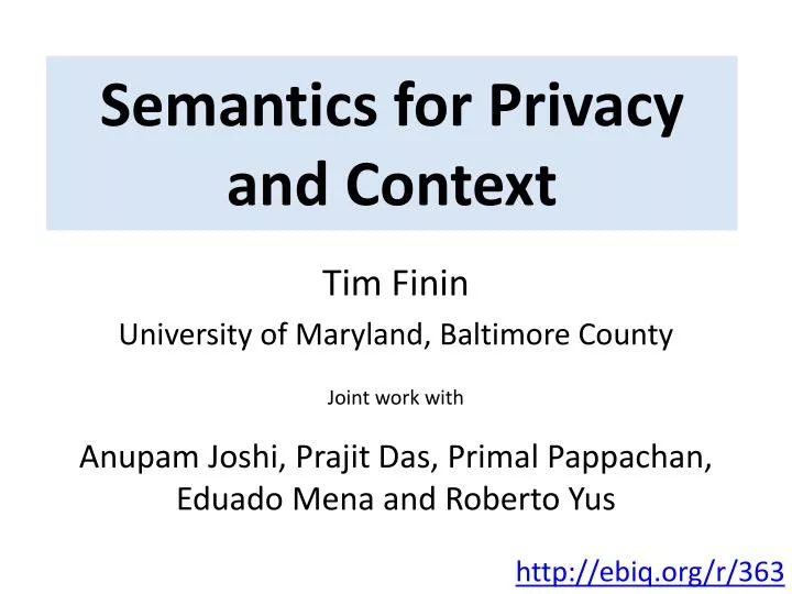 semantics for privacy and context