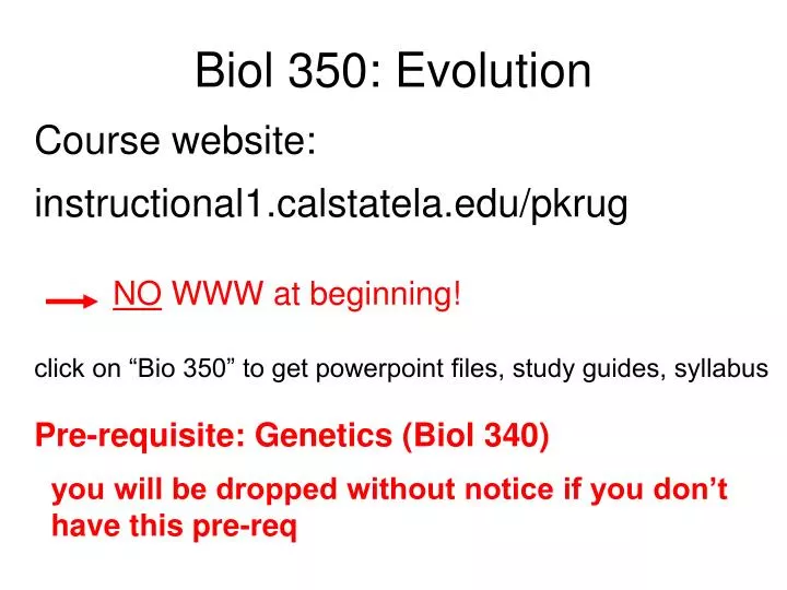 biol 350 evolution