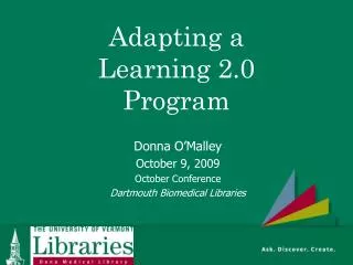 Adapting a Learning 2.0 Program