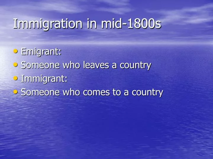 immigration in mid 1800s