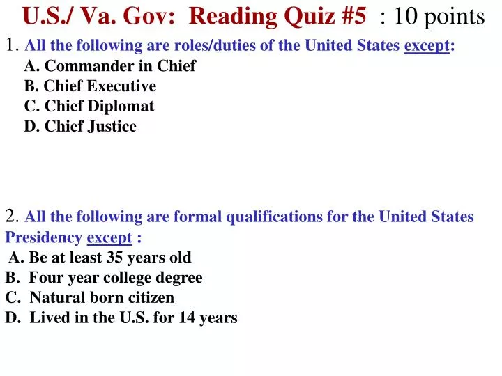 u s va gov reading quiz 5 10 points