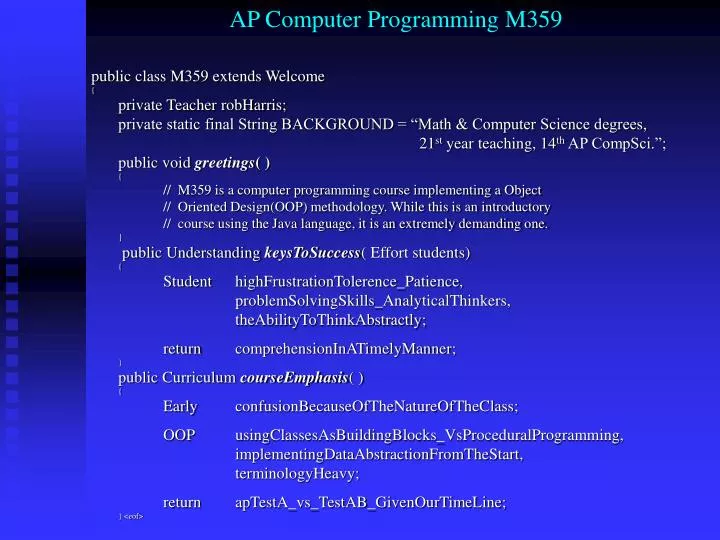 ap computer programming m359