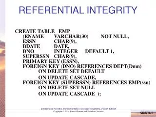 REFERENTIAL INTEGRITY