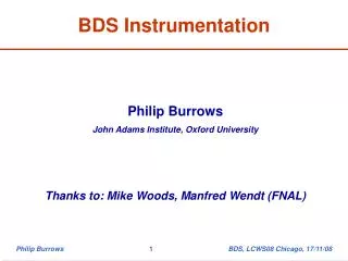 BDS Instrumentation
