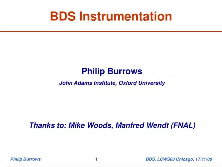 bds instrumentation