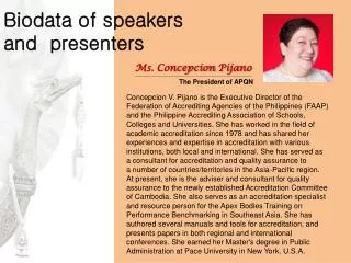 Biodata of speakers and presenters