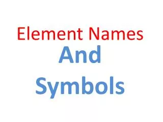 element names