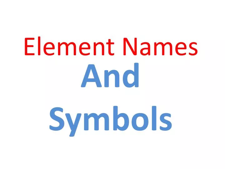 element names