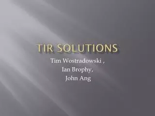 TIR Solutions