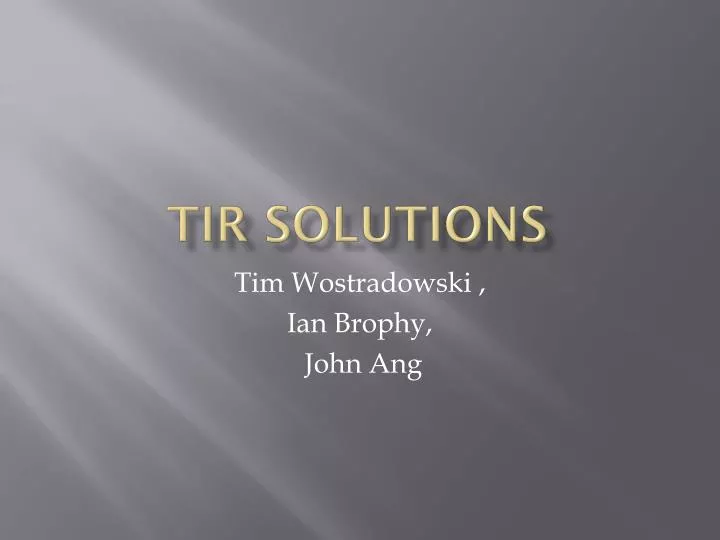 tir solutions