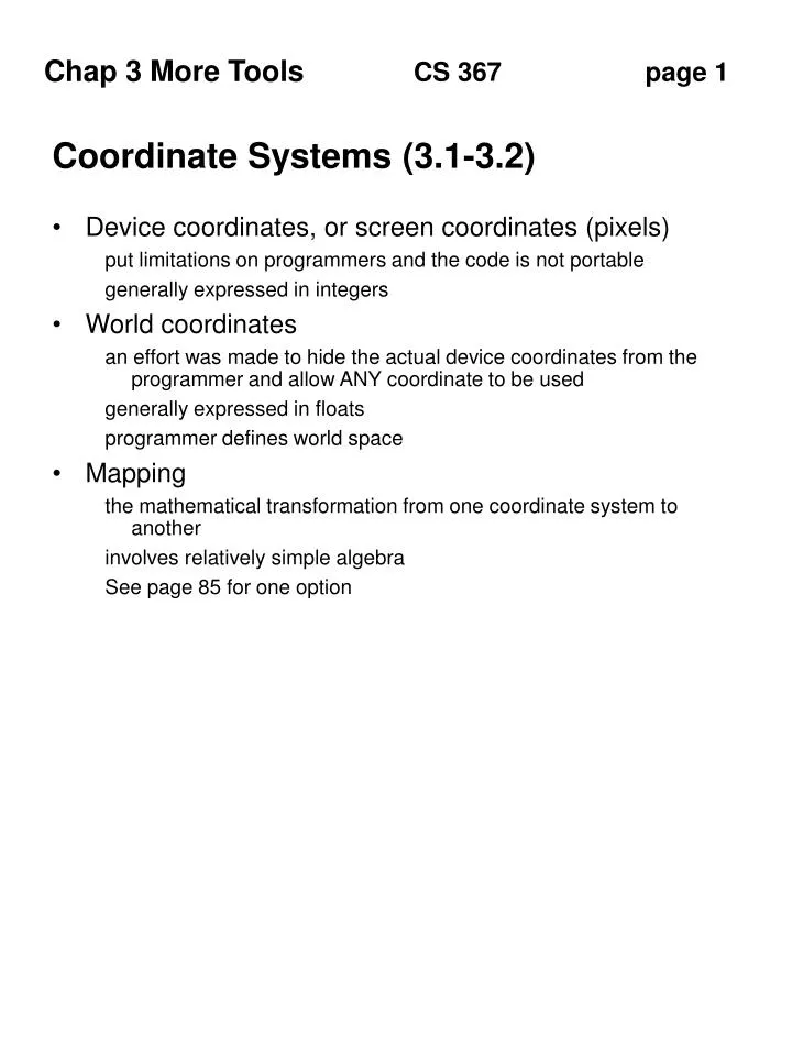 coordinate systems 3 1 3 2