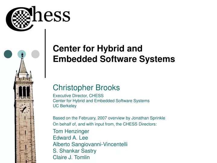 center for hybrid and embedded software systems