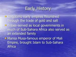 Early History