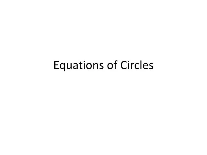 equations of circles