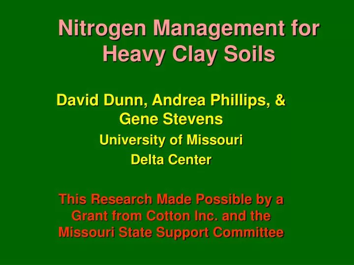 nitrogen management for heavy clay soils