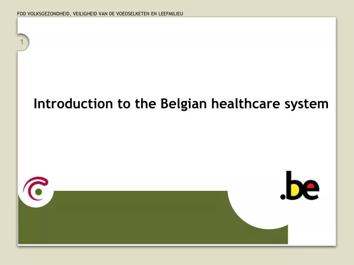introduction to the belgian healthcare system