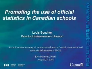 Promoting the use of official statistics in Canadian schools